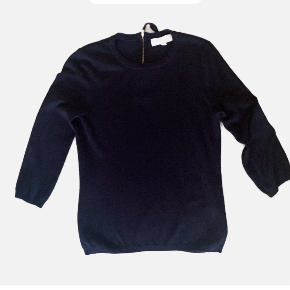 Philosophy Republic Dark Navy Blue Sweater with Gold Zipper in Back  Size Small